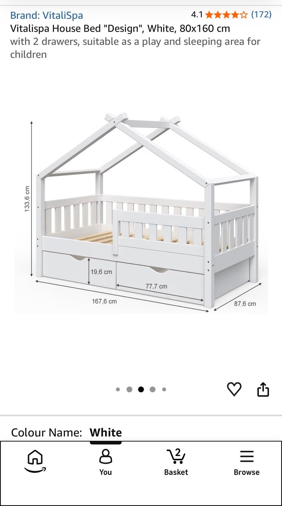 Foto 14 van Kinderbed merk: Vitalispa, met lades en Matras 80x160 cm
