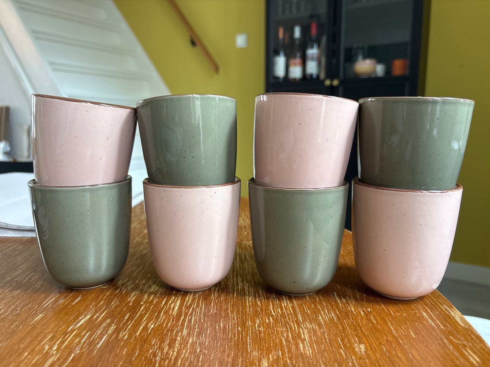 Koffiekopjes - set van 8, Ophalen, Zo goed als nieuw, Aardewerk, Kop(pen) en/of Schotel(s)