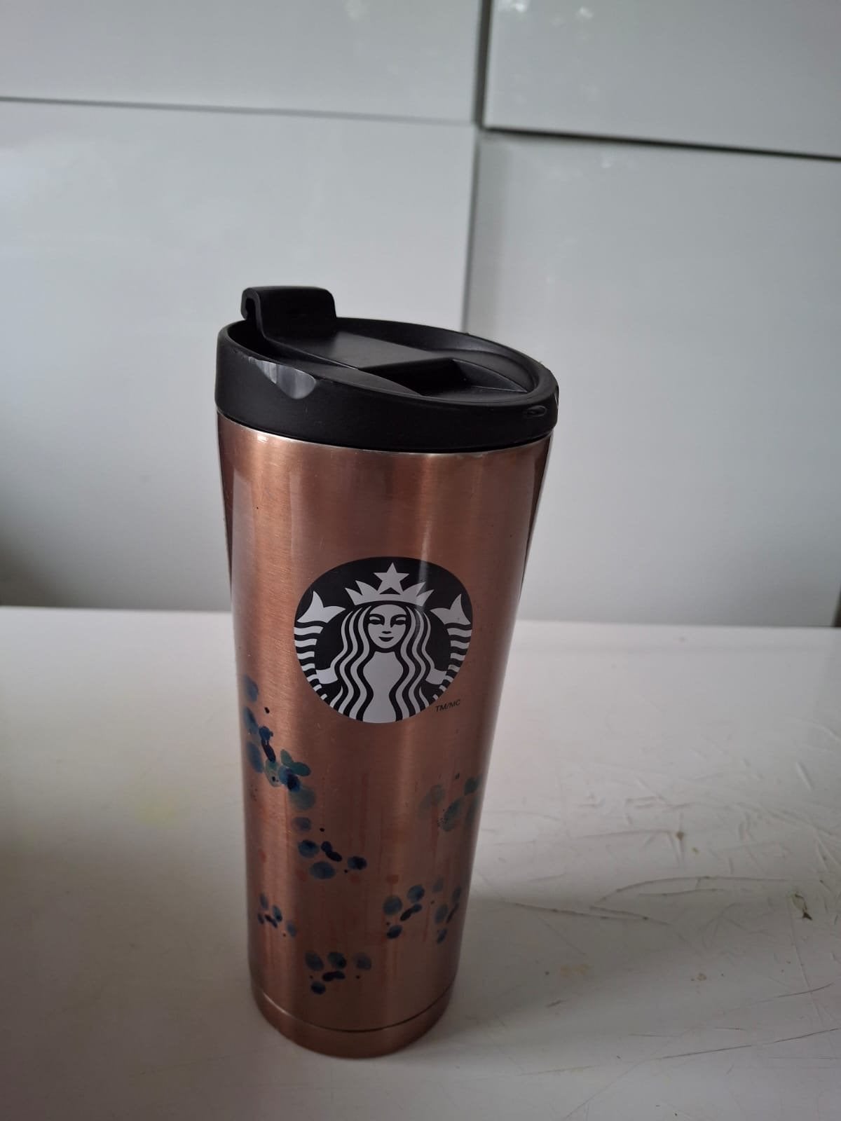 Starbucks Thermosbeker Koperkleurig, Huis en Inrichting, Overige typen, Ophalen of Verzenden, Zo goed als nieuw, Metaal