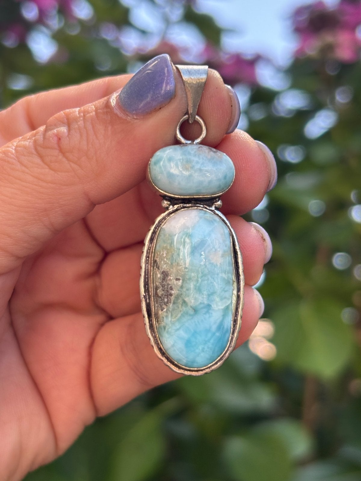 Handgemaakte Larimar Edelsteenhanger, Ophalen of Verzenden, Nieuw