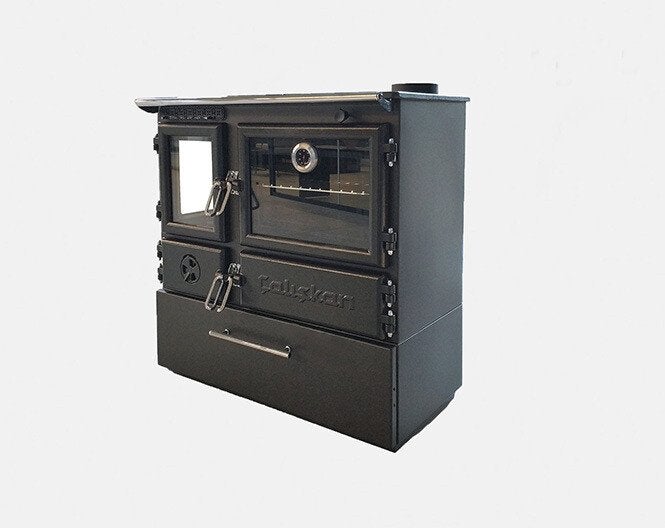 Stalen Houtkachel met oven en lade | ÇALIŞKAN Model 214 3D 7, Niet ingevuld, Niet ingevuld, Ophalen of Verzenden, Vrijstaand