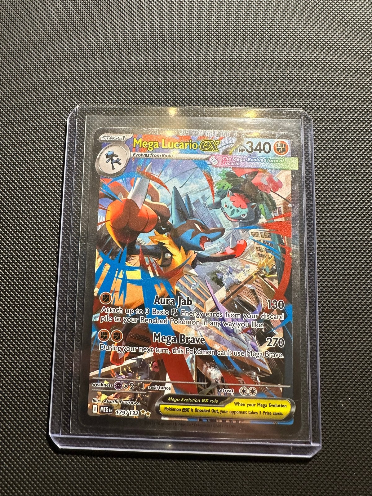 Mega Lucario EX 179/132, Ophalen, Zo goed als nieuw, Losse kaart, Foil