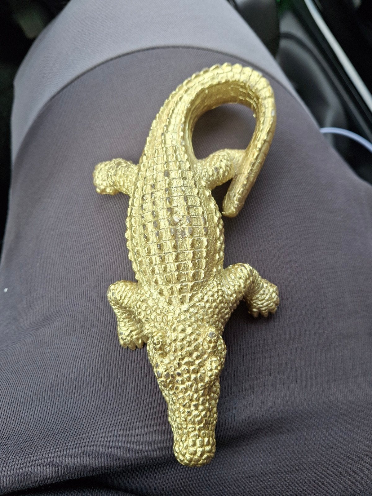 Goud kleurige Krokodil Decoratie, Ophalen of Verzenden, Zo goed als nieuw