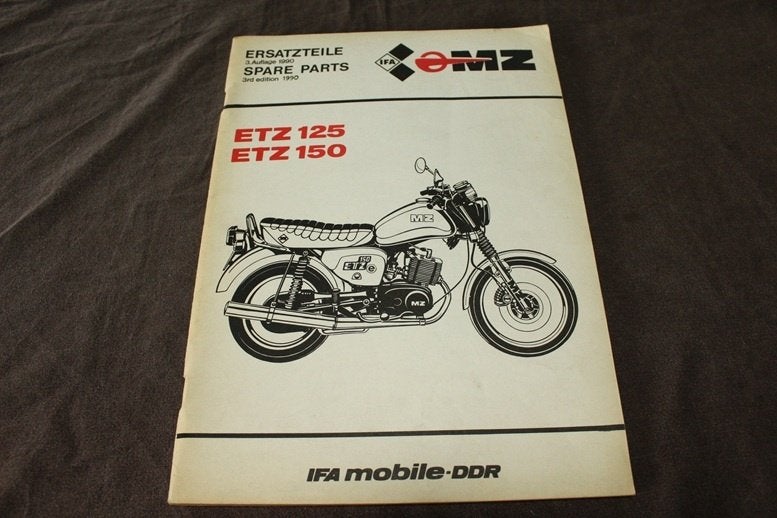 MZ ETZ125 ETZ150 1990 motorradd ersatzteil liste  parts list, Motoren, Ophalen of Verzenden, Overige merken