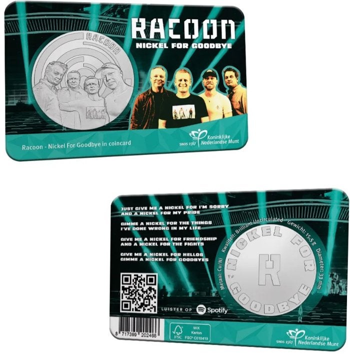 Nederland Racoon – A Nickel for Goodbye penning 2024 in coin