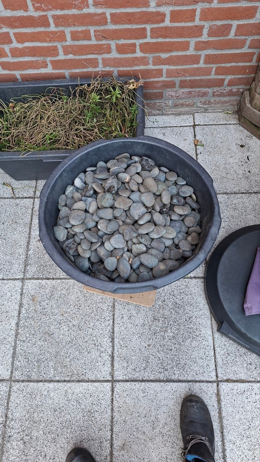 Vijverstenen blauw - 2 specikuipen vol, Ophalen, Gebruikt