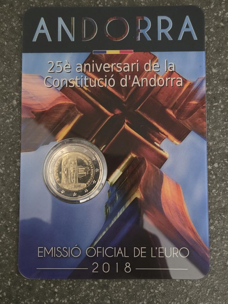 Andorra 2018 Coincard – Volkslied van Andorra | €22,95, Ophalen of Verzenden, Overige landen, 2 euro, Losse munt