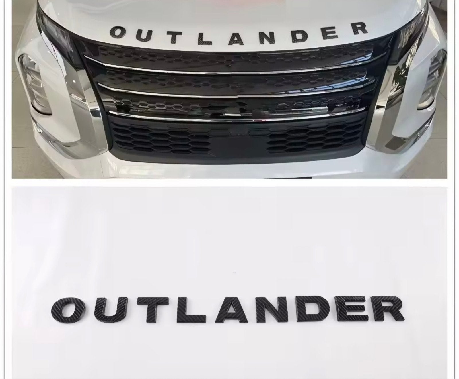 MITSUBISHI OUTLANDER Auto Embleem Letters Zwart, Ophalen of Verzenden, Nieuw