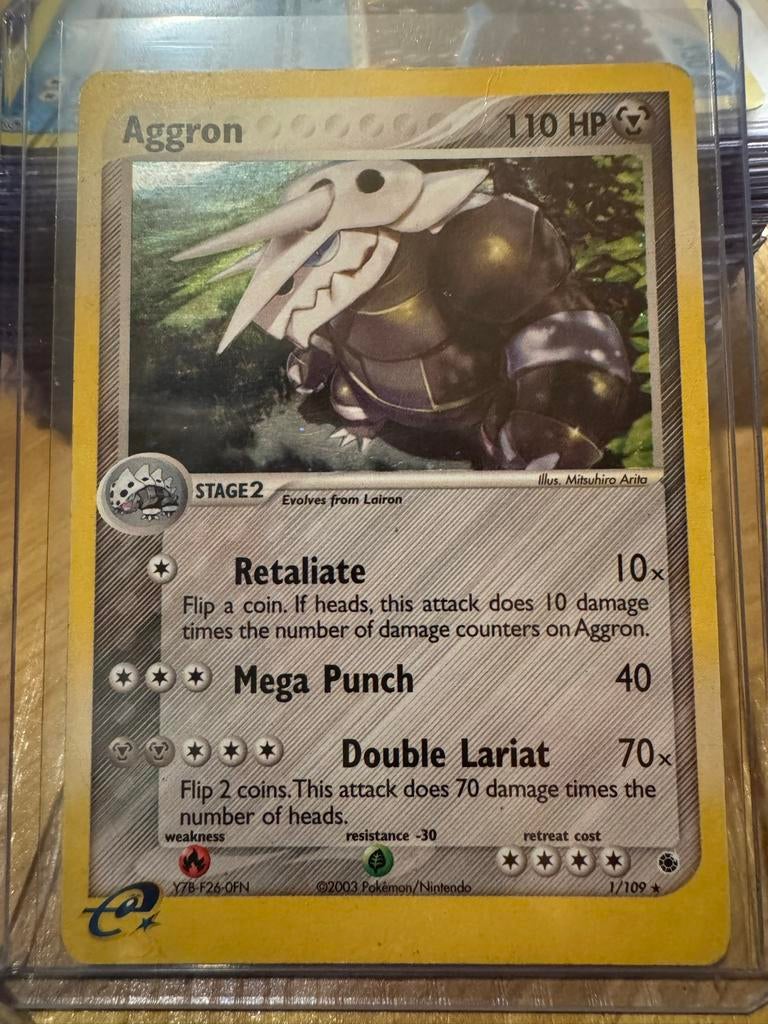 Pokémon kaart Aggron 1/109, Ophalen of Verzenden, Gebruikt, Losse kaart, Foil