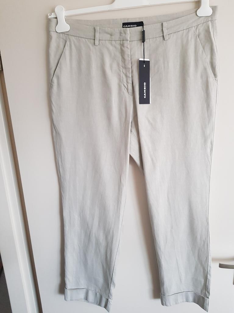 Cambio grijze linnen/ katoenen broek maat 44 NIEUW, Cambio, Maat 42/44 (L), Nieuw, Ophalen of Verzenden