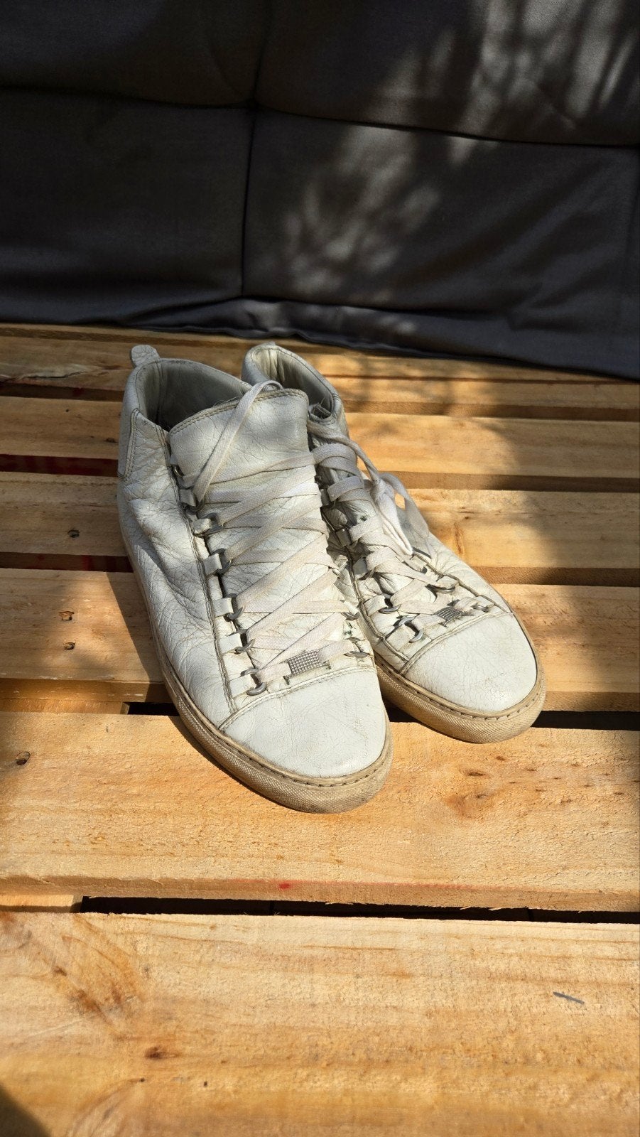 Balenciaga Arena High Top Sneakers Wit Maat 44, Kleding | Heren, Schoenen, Wit, Ophalen of Verzenden, Sneakers of Gympen, Gedragen