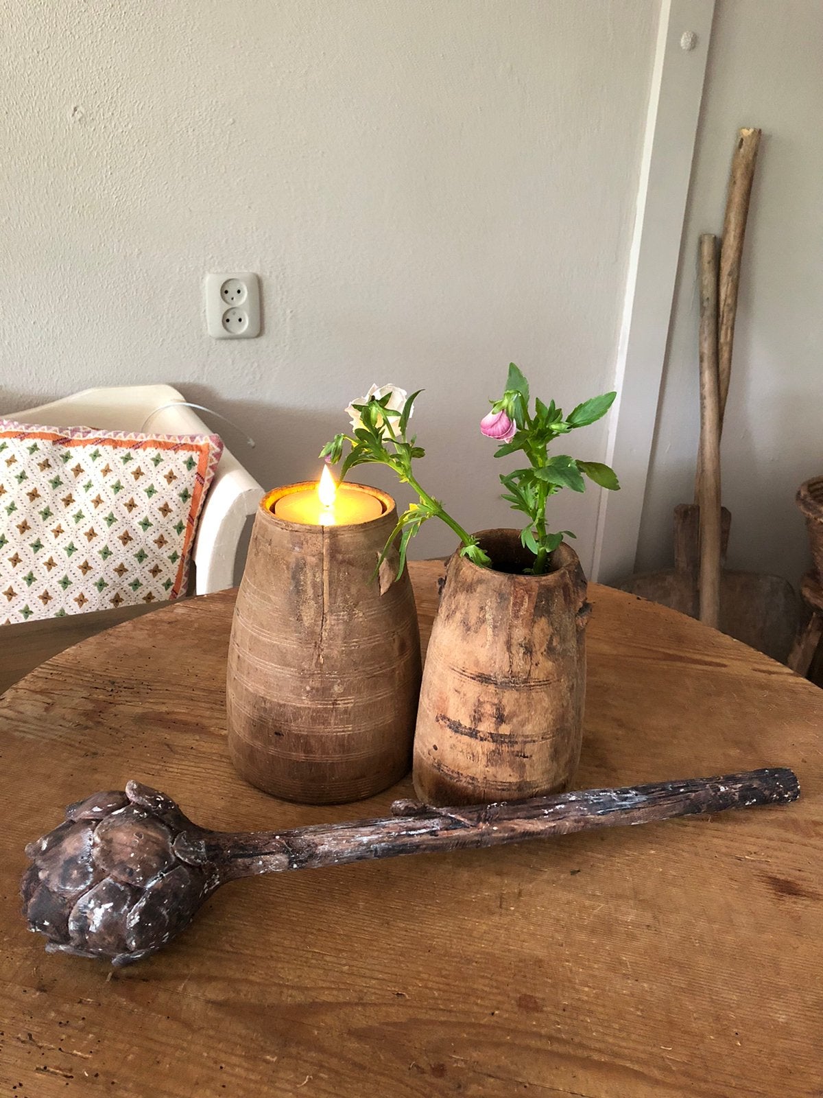 Landelijke houten artisjok, Ophalen of Verzenden, Zo goed als nieuw, Rechthoekig, Hout