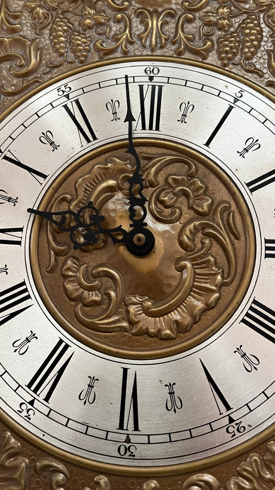Vintage Duitse kettingklok - uurwerk met messing gewichten, Ophalen of Verzenden