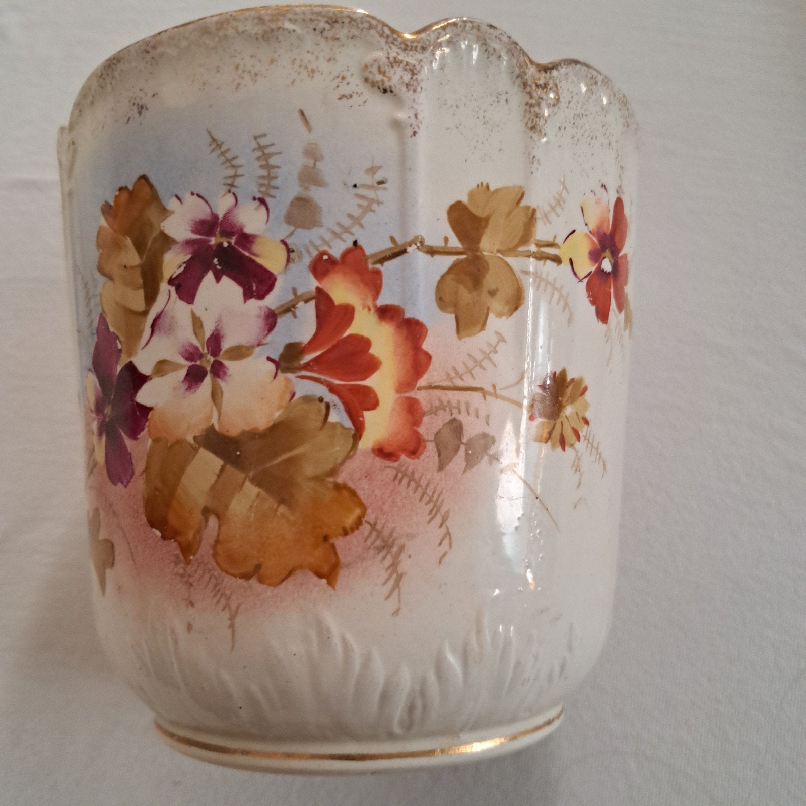 Antieke Vintage bloempot, Ophalen of Verzenden, Goud, Dame