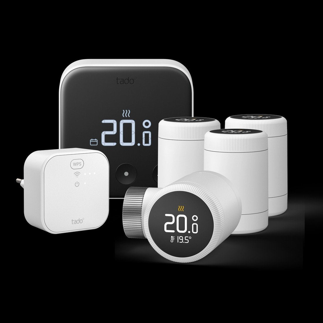 Tado Slimme Thermostaat Starterskit (4x slimme radiatorknop), Doe-het-zelf en Verbouw, Verwarming en Radiatoren, Thermostaat, Minder dan 30 cm