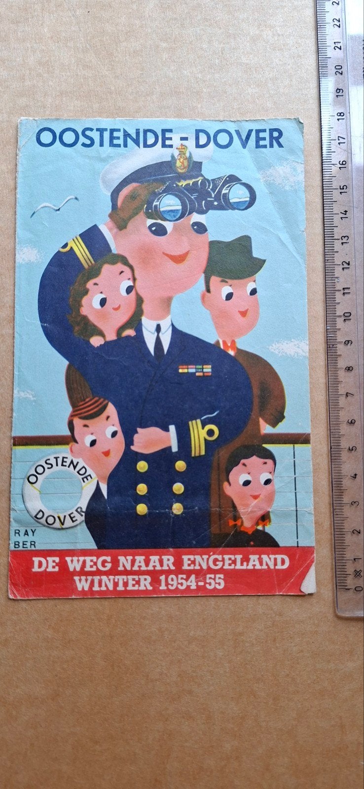 Folder Oostende-Dover De Weg Naar Engeland Winter 1954-55, Verzenden, Gelezen, Ray Ber, Folder