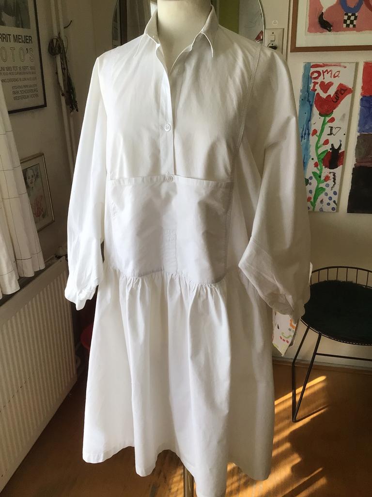 OILILY witte katoenen jurk vintage jaren 90, Ophalen of Verzenden, Zo goed als nieuw, Wit, Onder de knie