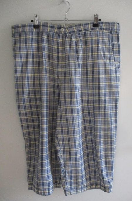 Zomerse, blauw geruite bermuda, maat XL, Kleding | Dames, Broeken en Pantalons, Oosterveldweg 15, 7274 DZ, Kort, Maat 46/48 (XL) of groter