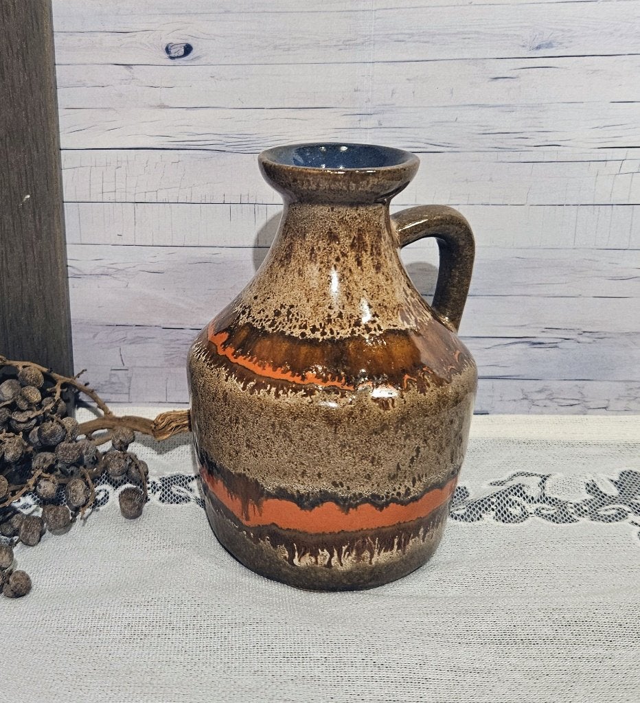 Vintage Strehla Keramik kruikvaasje - DDR / Fat Lava, Antiek en Kunst, Ophalen of Verzenden