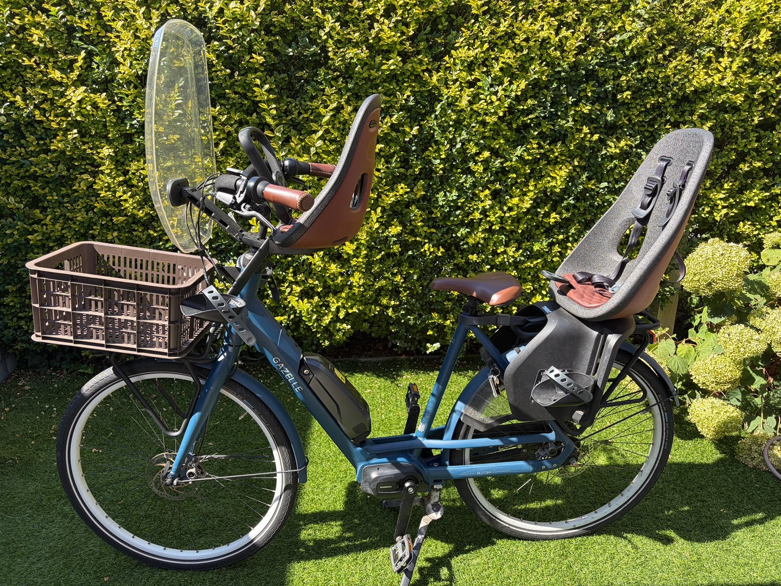 Gazelle Bloom C7 HMS 2022 moederfiets 4800km, Fietsen en Brommers, Fietsen | Dames | Moederfietsen, Ophalen, 2 zitjes, Gebruikt