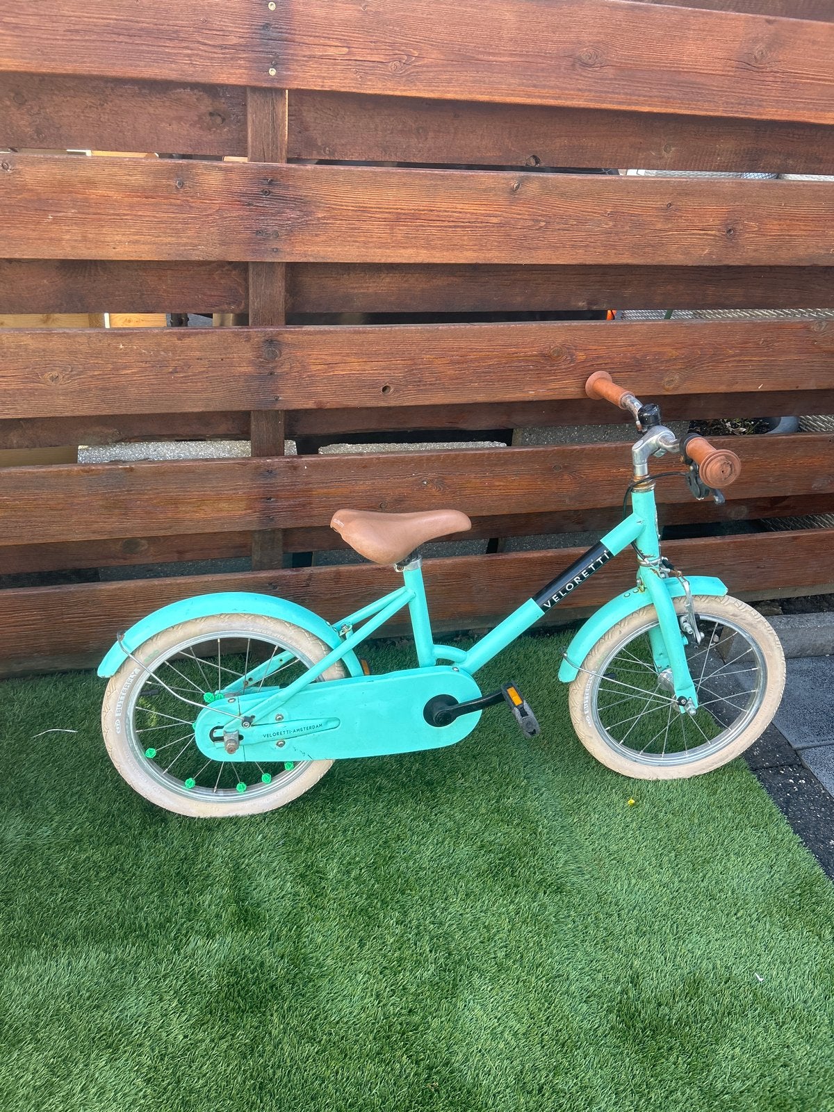 Veloretti Kinderfiets 16 inch - Mintgroen, Ophalen, Gebruikt, Velgrem, 16 tot 20 inch