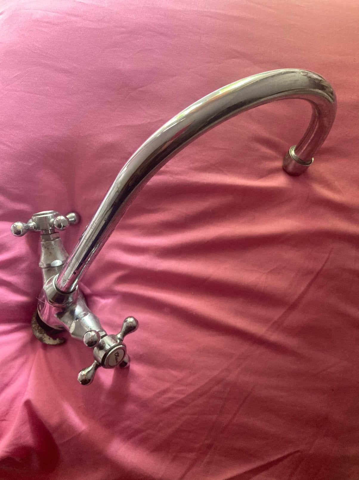 Klassieke mengkraan keuken, chroom 2 mengknoppen, vintage, Doe-het-zelf en Verbouw, Ophalen, Gebruikt, Chroom, Kraan