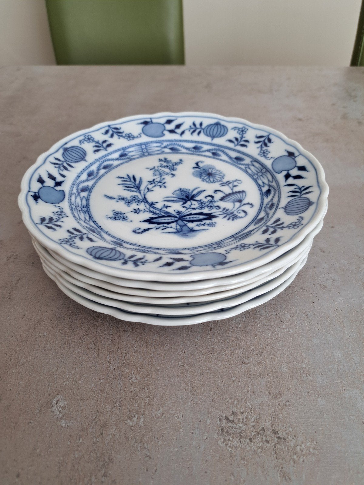Set van 6 oscar schaller zwiebelmuster porseleinen borden, 1, Ophalen