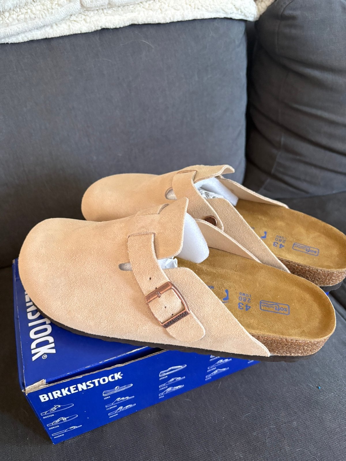 Birkenstock Boston Sand 43, Ophalen, Zo goed als nieuw, Overige kleuren, Sandalen