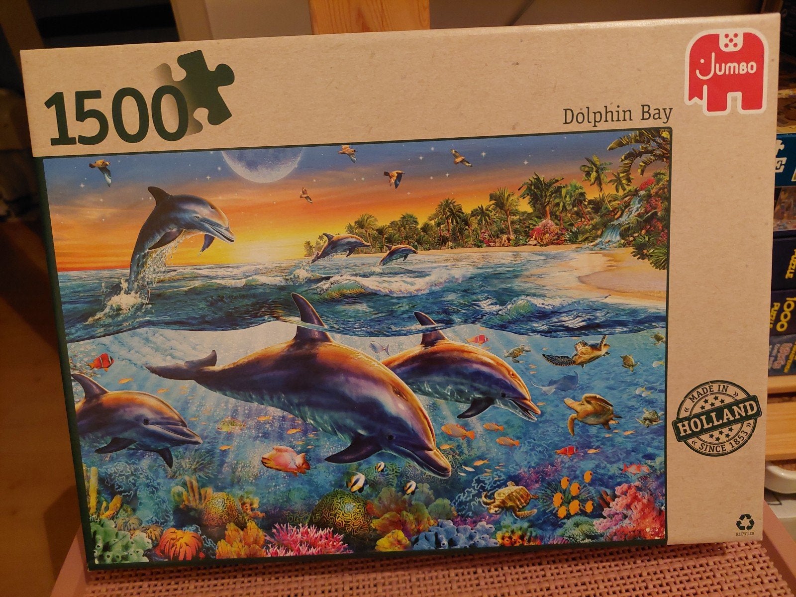 Jumbo Legpuzzel Dolfijnenbaai 1500 stukjes, Hobby en Vrije tijd, Denksport en Puzzels, Ophalen, 500 t/m 1500 stukjes, Gebruikt