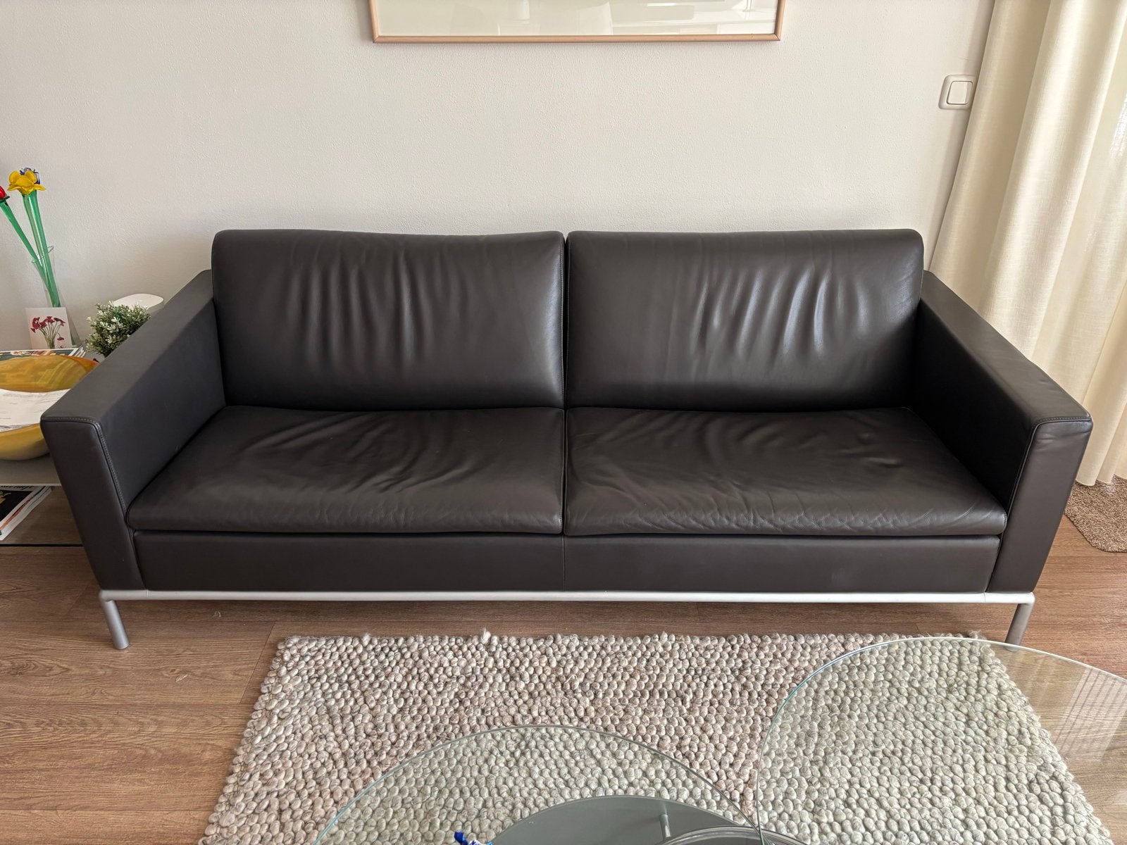 De Sede DS-4 bank design leer ZGAN, Ophalen, Zo goed als nieuw, Rechte bank, 200 tot 250 cm