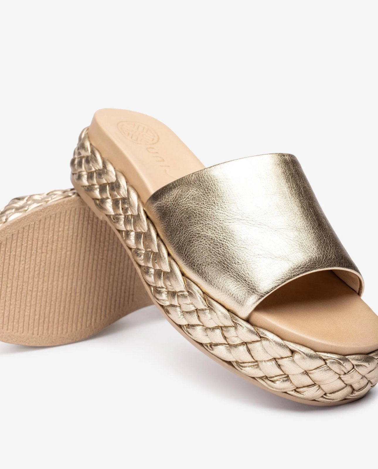 Unisa echt leer sandalen goud nieuw in doos, Overige kleuren, Nieuw, Unisa, Sandalen of Muiltjes
