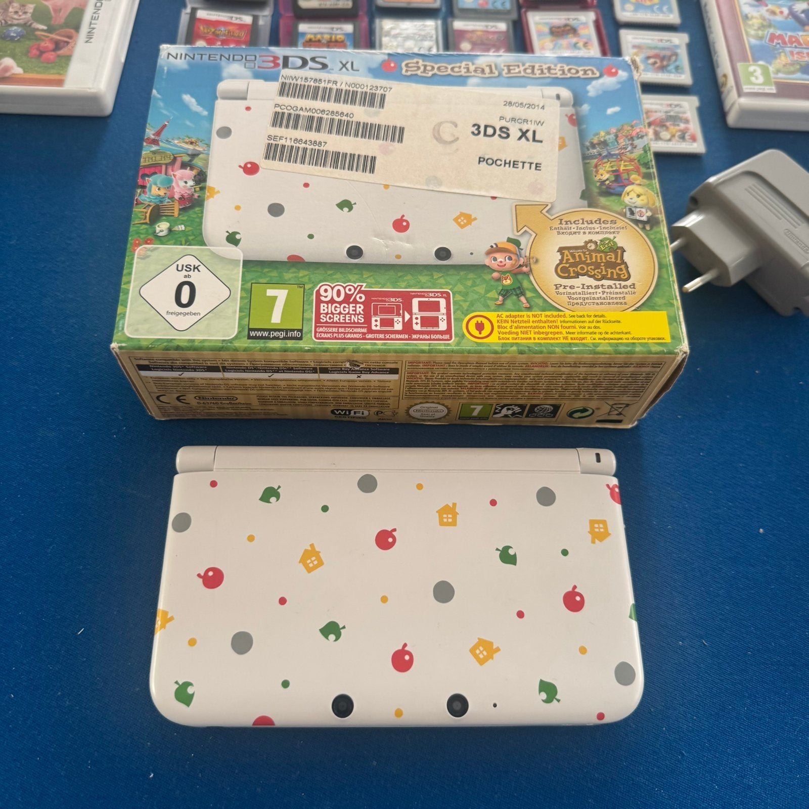 Nintendo 3DS XL Animal Crossing Editie + Doos, oplader, pen, Spelcomputers en Games, Met games, Wit, 3DS XL, Ophalen of Verzenden
