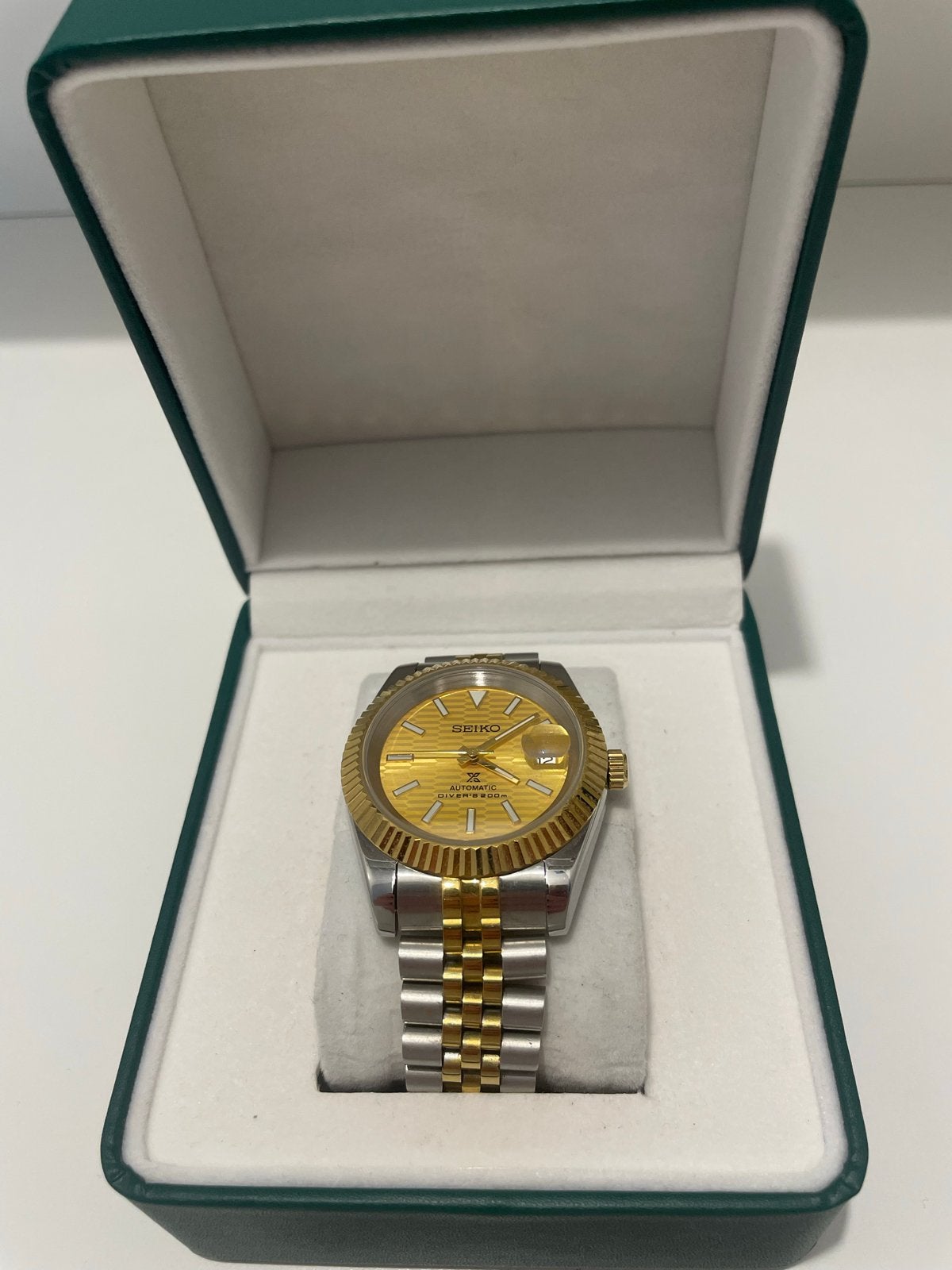 Seiko Automatic Mod – goud/zilver – champagne dial – Jubilee, Sieraden, Tassen en Uiterlijk, Horloges | Dames, Seiko, Staal, Verzenden