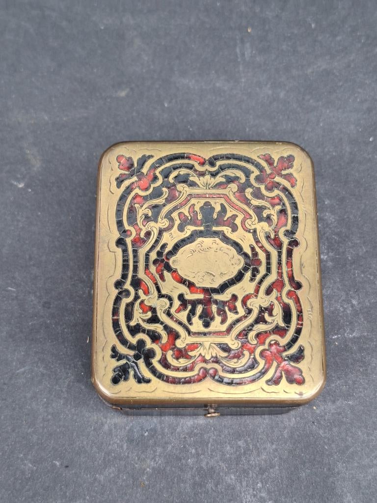 Schildpad doosje Boulle marqueterie voor   zakhorloge, Antiek en Kunst, Ophalen of Verzenden
