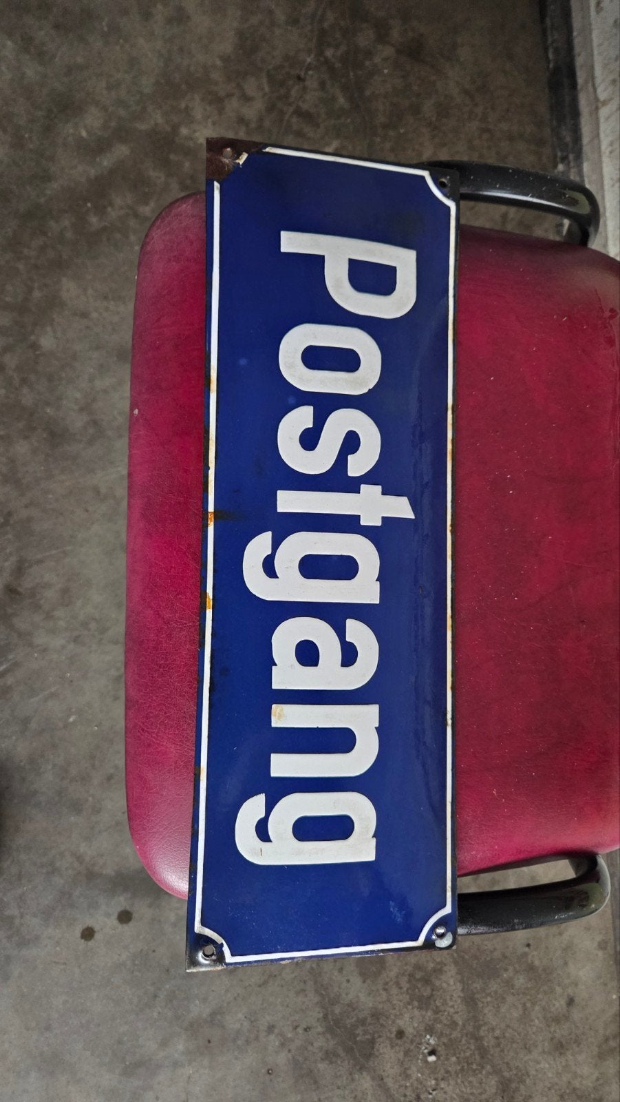 Postgang emaille reclamebord, Ophalen of Verzenden, Zo goed als nieuw, Reclamebord