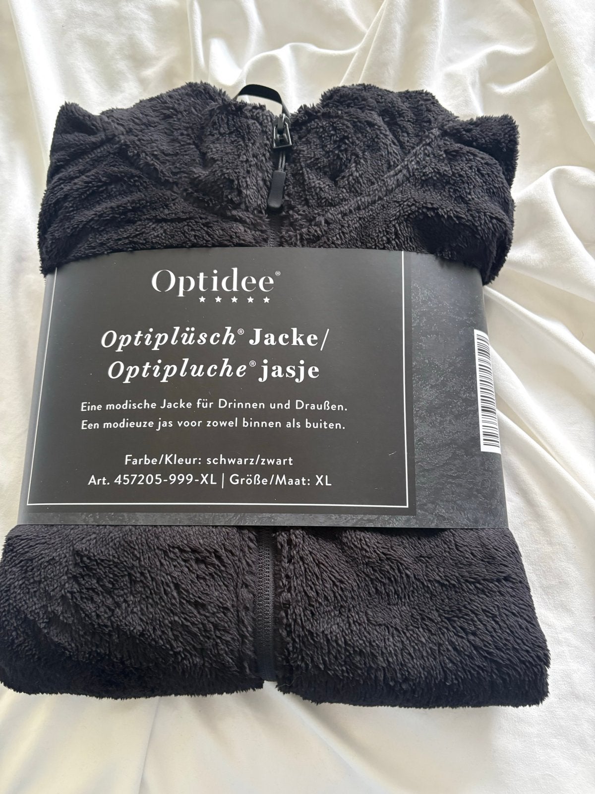 Optidee Optipluche Jasje - Zwart, Verzenden, Nieuw, Maat 38/40 (M), Zwart