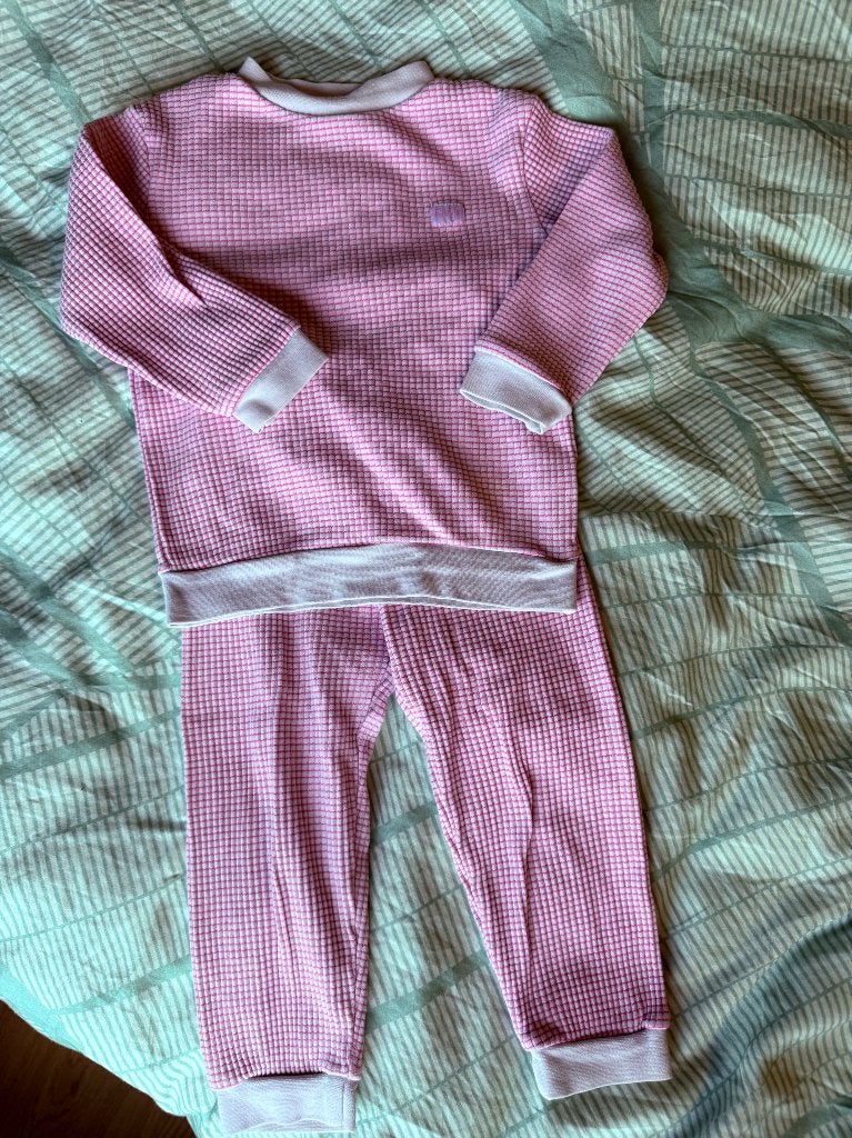Feetje wafel pyjama maat 92 wit roze, Ophalen, Nacht- of Onderkleding, Gebruikt, Meisje