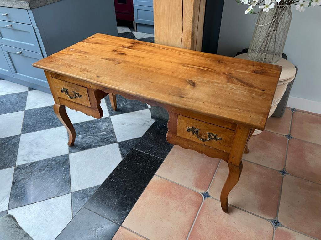 Oud grenen bureau met 2 lades - Engelse stijl, Ophalen