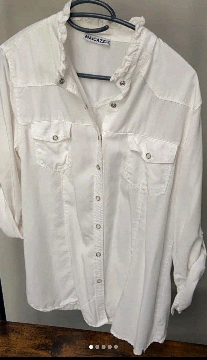 Witte blouse van Maicazz maat 40 1x gedragen was 89,95, Maat 38/40 (M), Wit, Ophalen of Verzenden, Maicazz