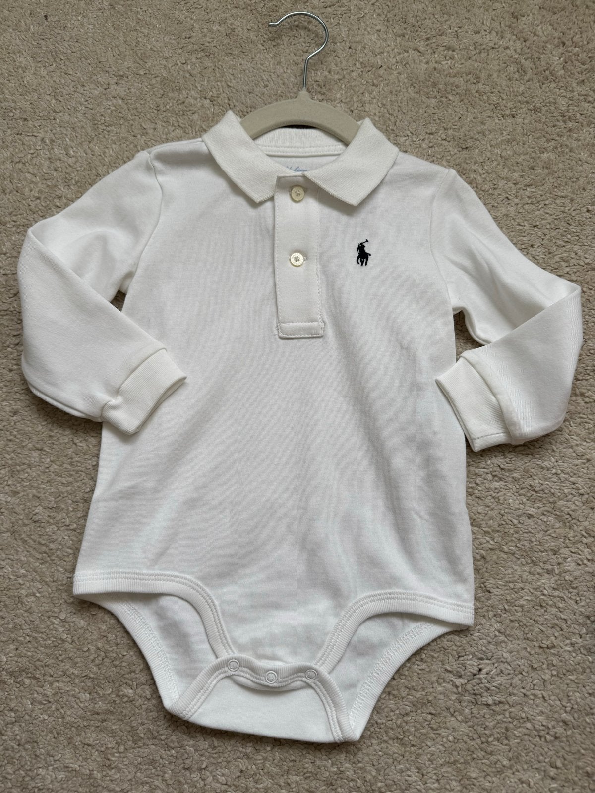 Ralph Lauren Witte Baby Body met Lange Mouwen, Ophalen of Verzenden, Nieuw, Jongetje of Meisje