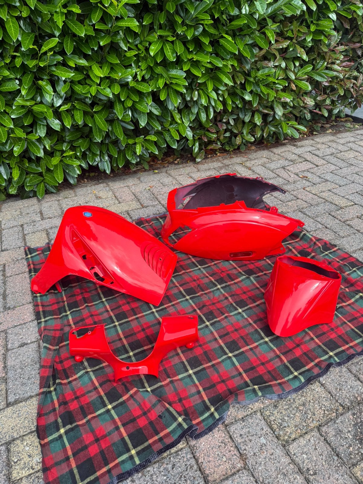Piaggio zip kappenset rood compleet, Ophalen, Gebruikt, Kap, Piaggio
