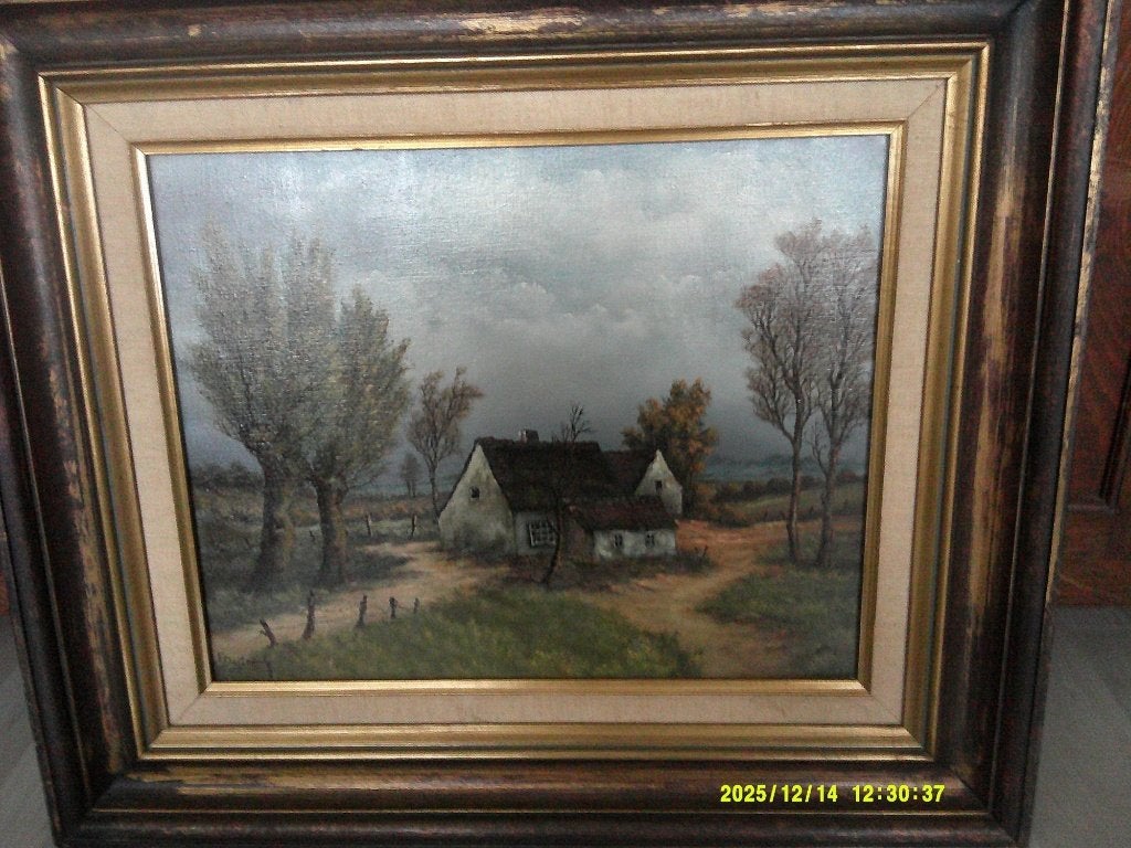 *F. De Groot (1926) -Mooie schilderij -Vermeld in PIRON, BAS, Ophalen of Verzenden, Origineel werk