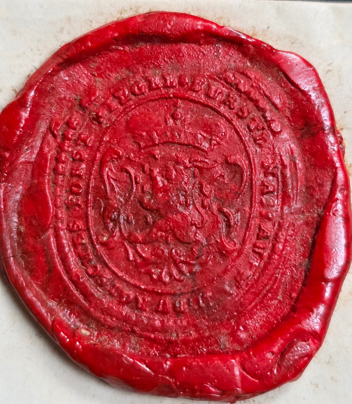 033)LAKZEGEL FÜRSTL.NASSAU WEILBURG 1750 FORSTSIEGEL, Verzenden, Overige thema's
