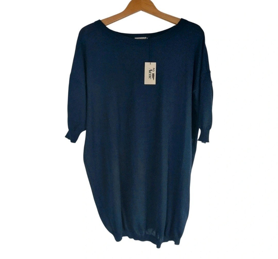 Acne Donkerblauwe Gebreide Trui Mohair Maat XS Nieuw!, Acne, Nieuw, Maat 34 (XS) of kleiner, Verzenden
