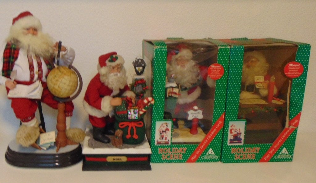 4 kerst mannen, Ophalen of Verzenden, Gebruikt