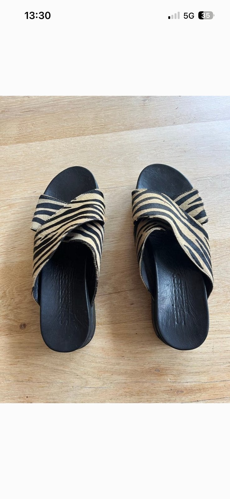 Shabbies Amsterdam slippers zebraprint maat 39, Ophalen of Verzenden, Overige maten, Zwart