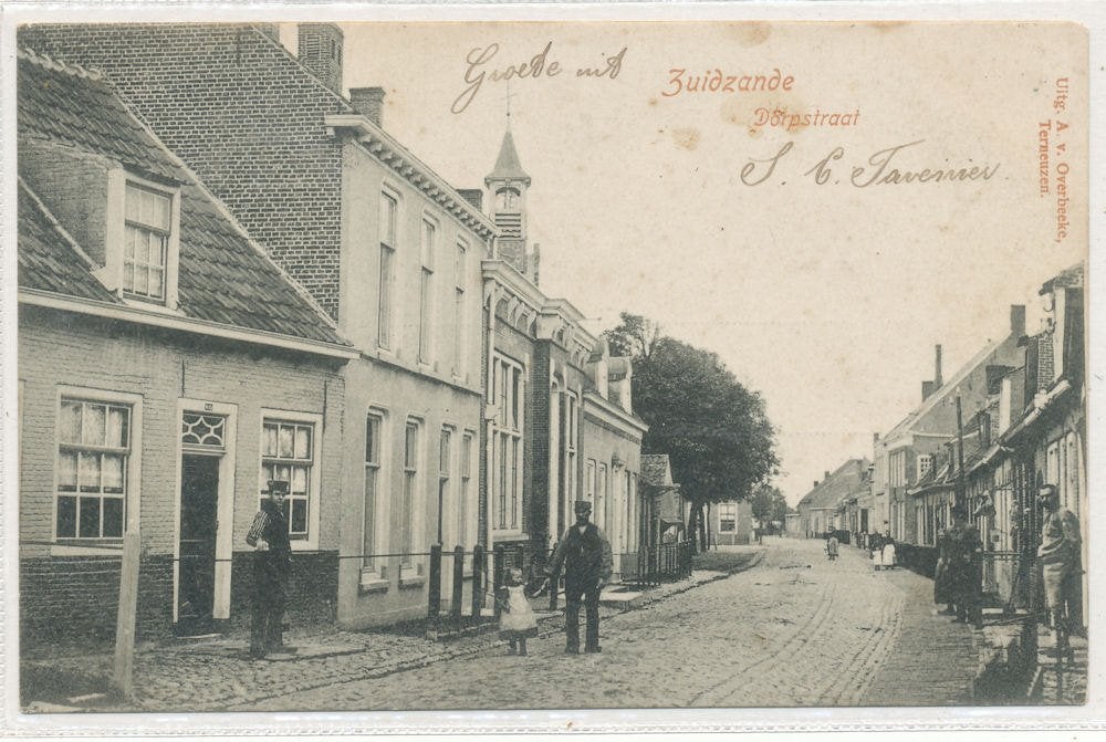 Zuidzande - Dorpstraat, Ophalen of Verzenden, Voor 1920, Gelopen, Zeeland