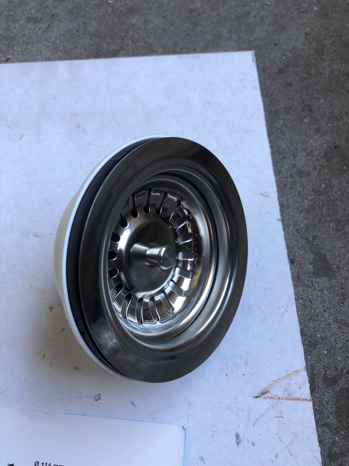 Plieger afvoerplug met korf voor gootsteenbak, RVS, Ø 114 mm, Ophalen of Verzenden, Nieuw, Rvs, Overige typen