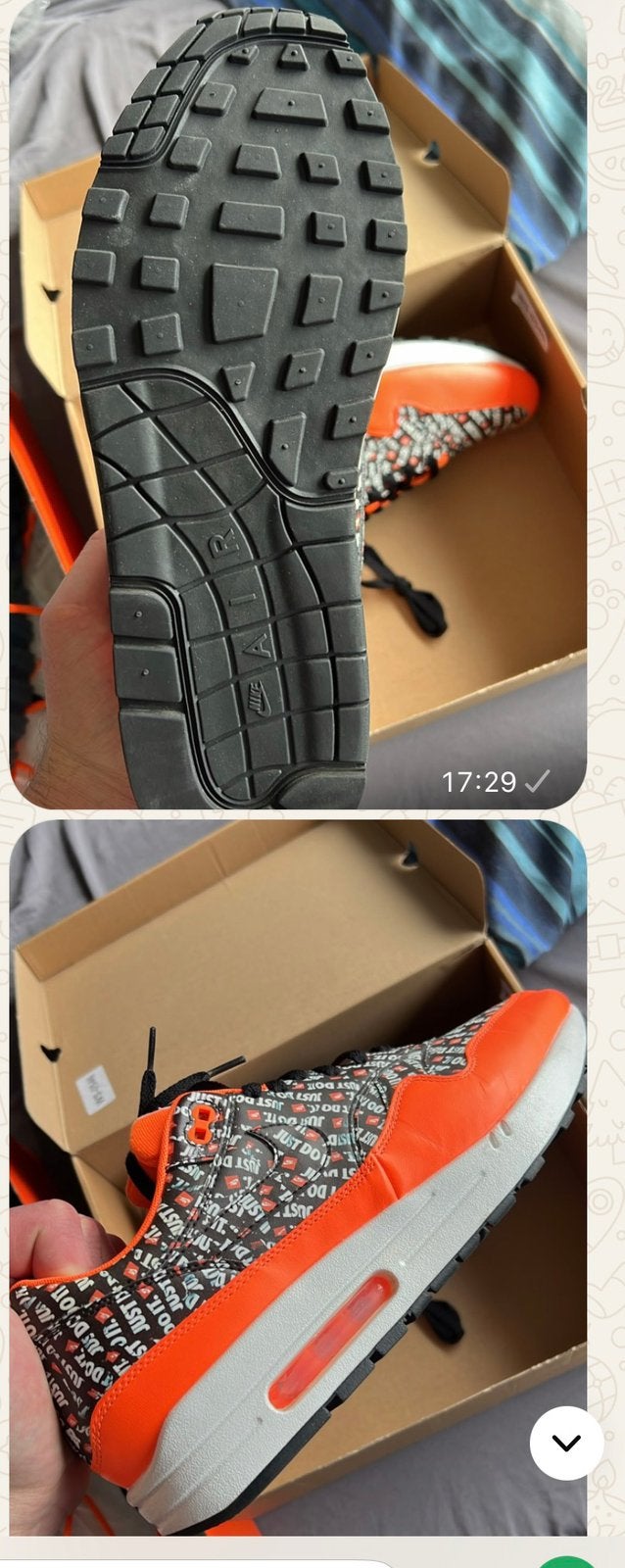 Nike Air max 1 just do it 46, Ophalen, Zo goed als nieuw, Overige kleuren