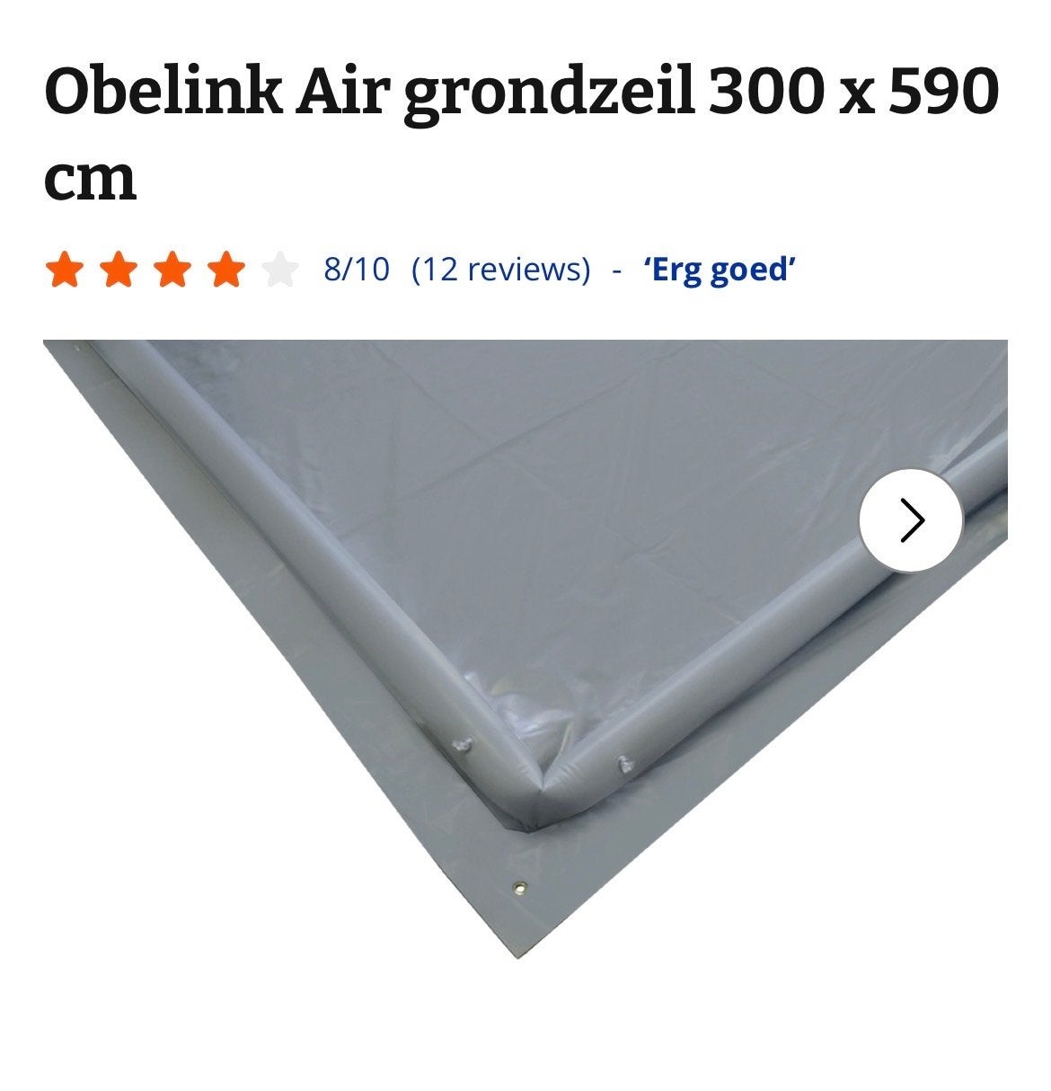 Obelink Air Grondzeil 300 x 590 cm, Ophalen, Gebruikt